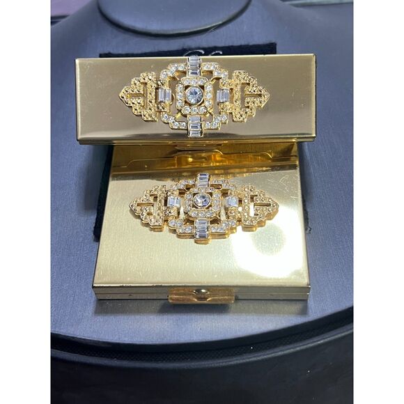 Vintage Kirks Folly Powder Compact and Lipstick Tube Holder With Mirror - Picture 2 of 7